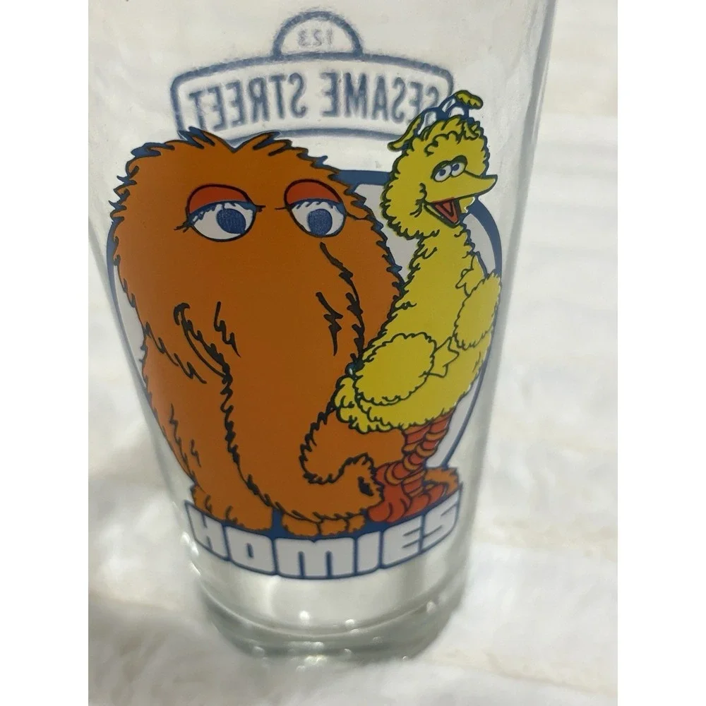 Sesame Street Homies Glass Big Bird & Snuffleupagus Drinking Tumbler